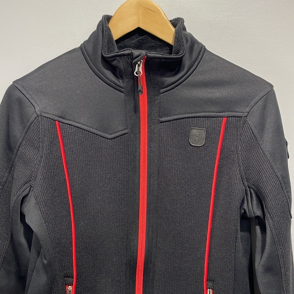 Women’s Spyder Fleece Active full zip jacket black red style 182435 size Medium - Picture 2 of 16